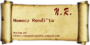 Nemecz Renáta névjegykártya